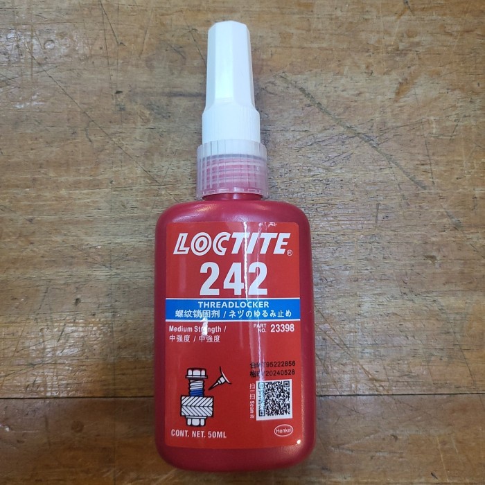 Loctite 242 Biru Medium Strength / Lem Baut / Threadlocker Blue 50 ml