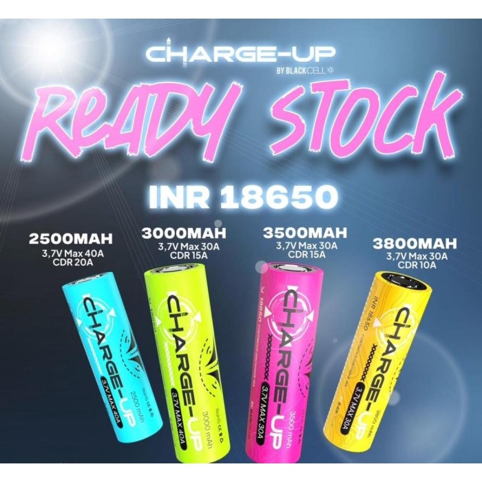 BATERAI 18650 BLACKCELL CHARGE UP TERLARIS