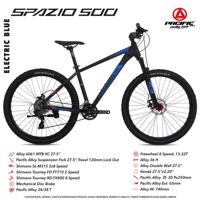Banyak Dicari Sepeda Gunung 27.5 Inch Mtb Pacific Spazio 500 Alloy 2X8 Speed