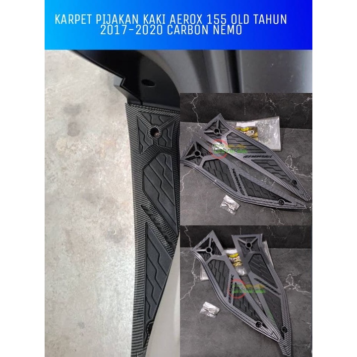 BORDES KARPET PIJAKAN KAKI AEROX 155 CARBON NEMO FLOORBOARD PIJAKAN KAKI AEROX 155 2017-2020 OLD