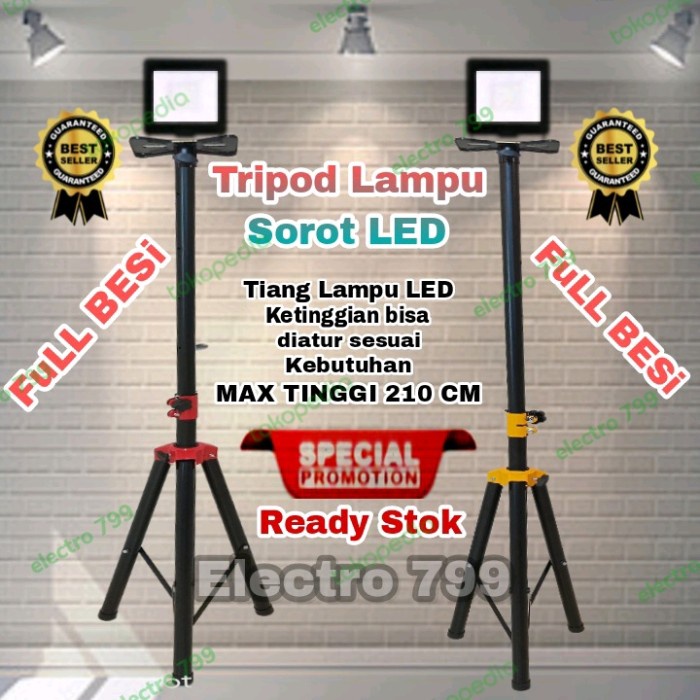 Tripod Lampu Sorot LED/Tiang Lampu Sorot LED _Tinggi Max 210cm