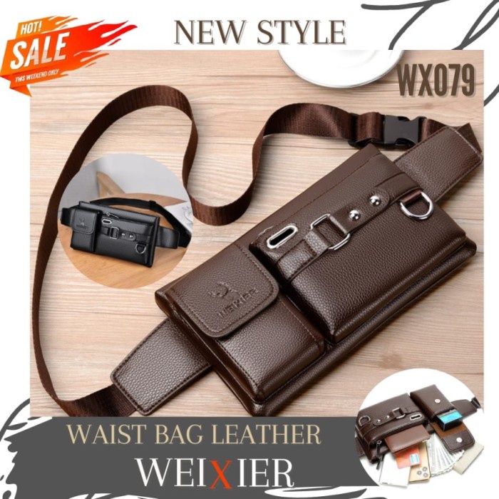 Nevarastore- Wx079 - Weixier Tas Selempang Kulit Distro Pria Import Slempang Cowok