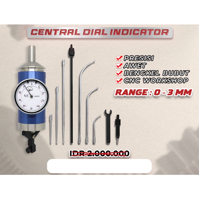 Jual Murah Izzi Alat Ukur Center Dial Indicator Brt P5091 0-3Mm