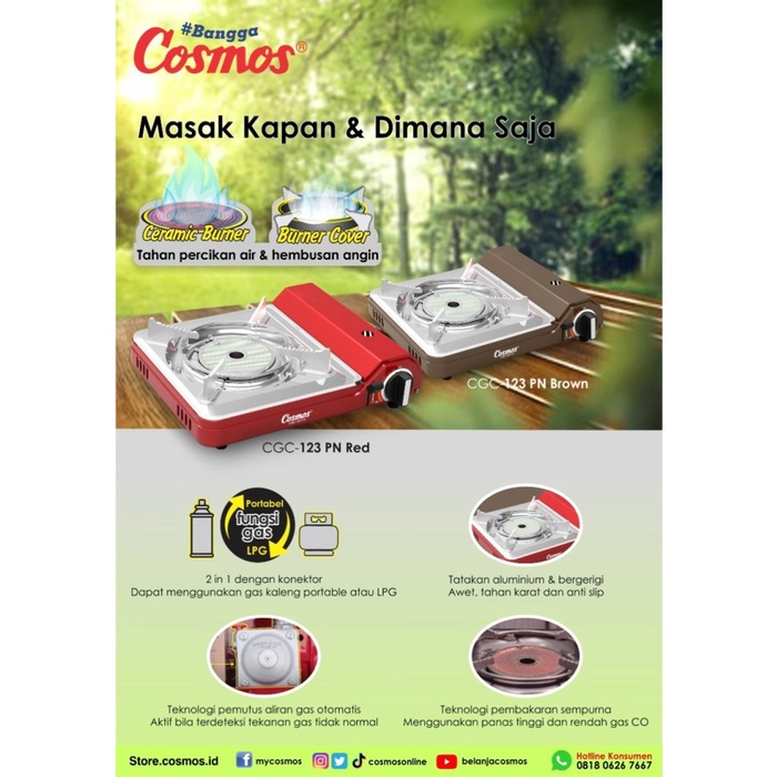 Cosmos Cgc-123Pn Kompor Gas Portable 2In1