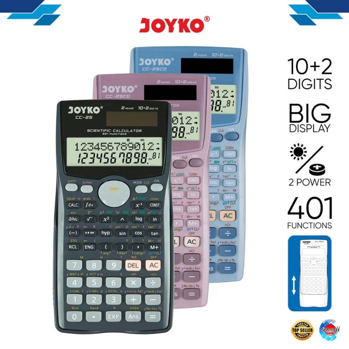 

Jual [READY] Calculator Scientific Joyko CC25 / Kalkulator Sekolah Kuliah CC-25