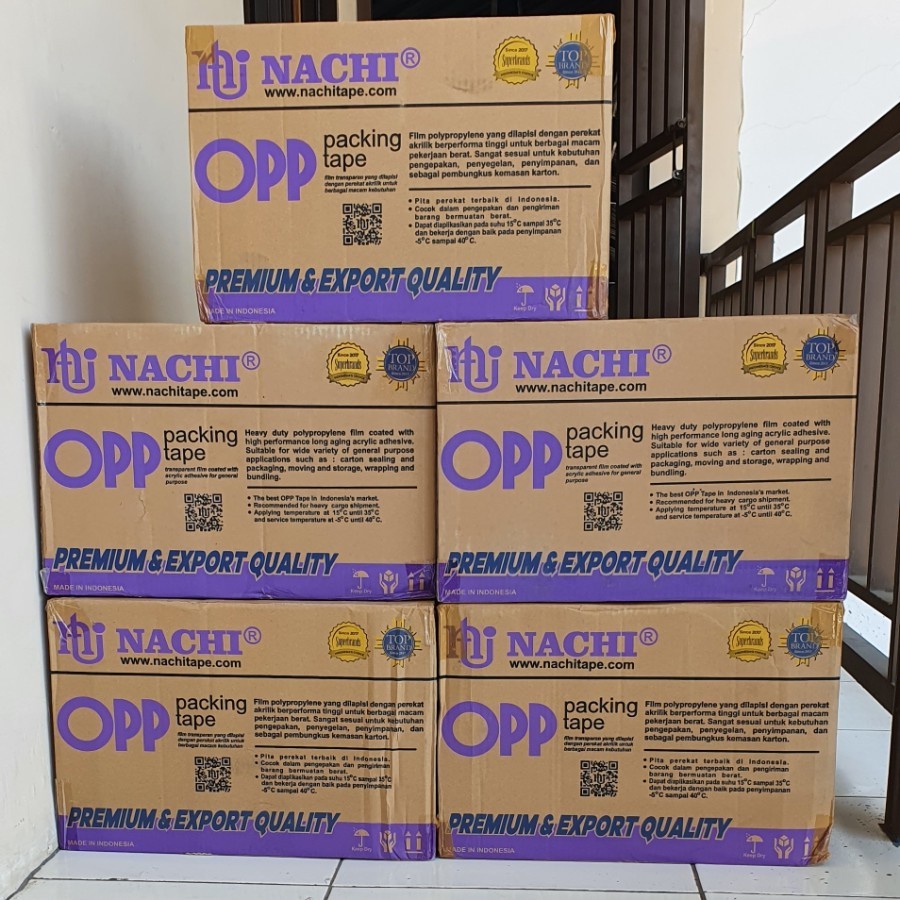 

Lakban Nachi OPP Bening / Coklat 2 Inch 48mm 100