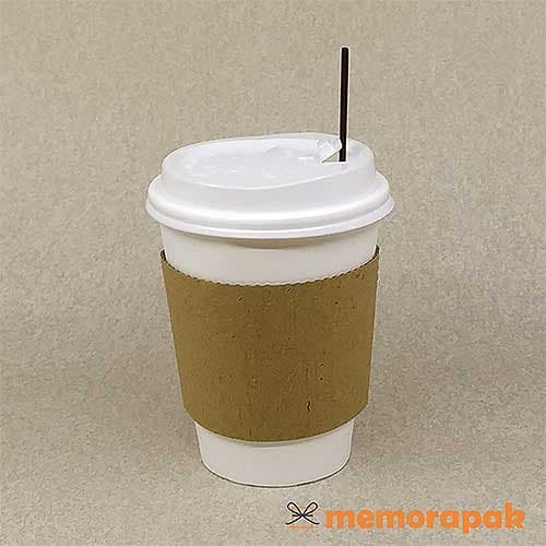 Paper Cup 12 oz - Hot Cup + Tutup Putih + Stirrer + Sleeve