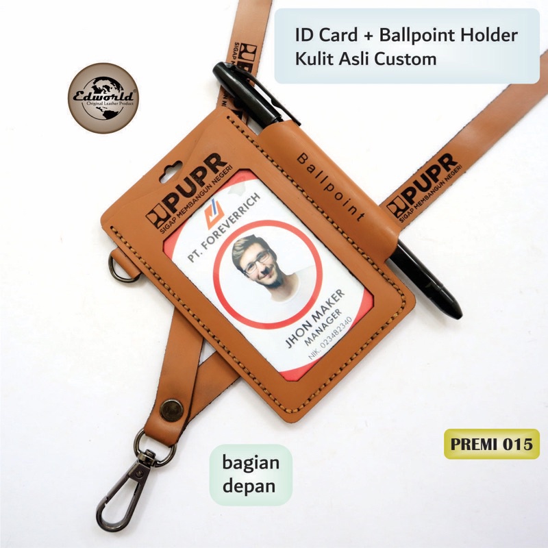 

ID Card Holder Lengkap Dengan Tempat Pulpen Kulit Asli