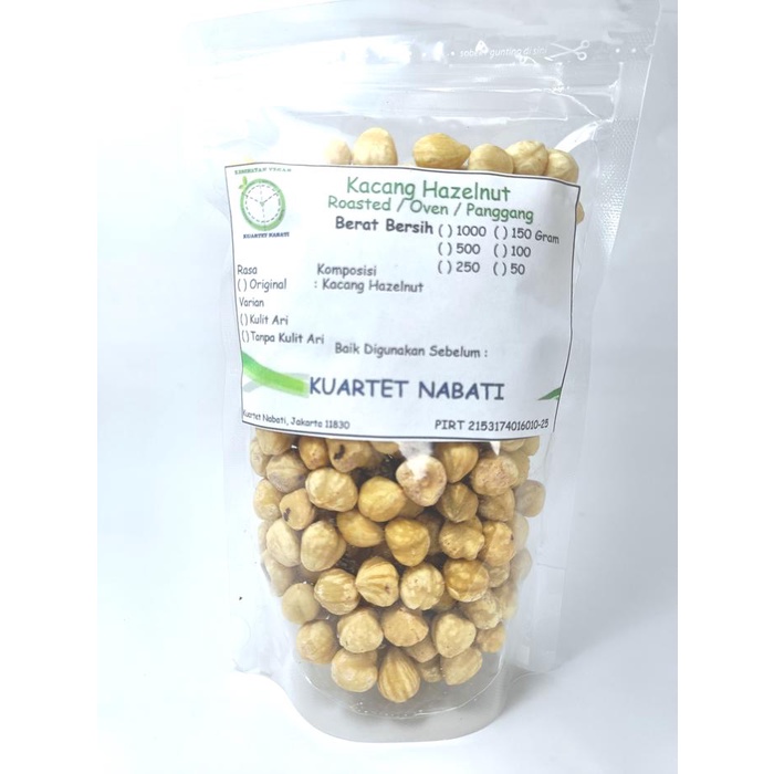 

terbaru !!! 250gr roasted hazelnut tanpa kulit ari - kacang hazelnut - rasa original - oven -