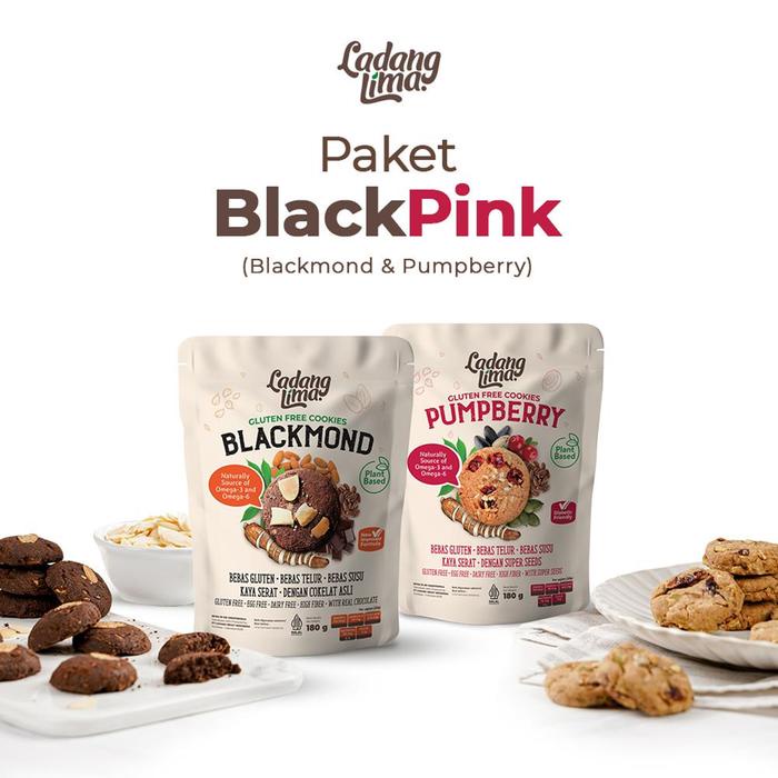

terbaru !!! paket blackpink - blackmond & pumpberry cookies gluten free snack ladang lima ready