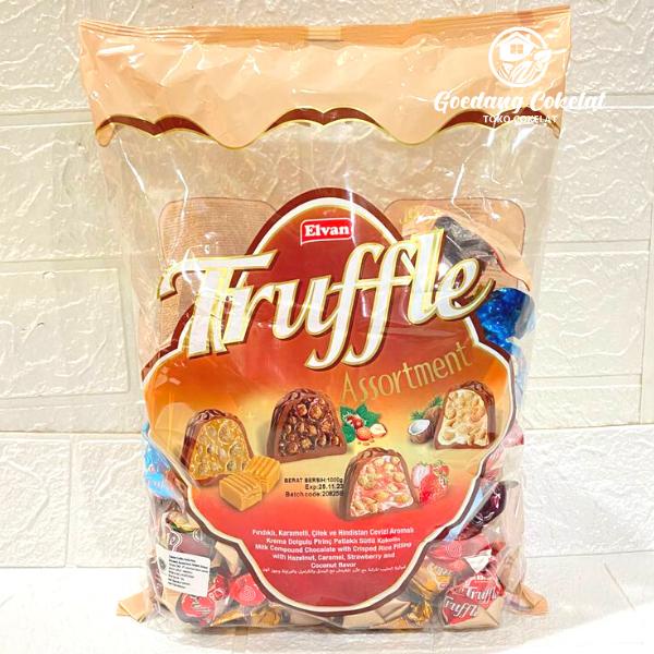 

terbaru !!! elvan truffle chocolate assortment kemasan besar 1000 gr / 1 kg coklat arab turki ready