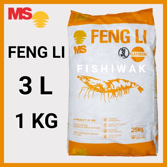JTTOP" FENGLI 3L 1KG - REPACK FENGLI PLATINUM 3L FENG LI PAKAN LOBSTER UDANG