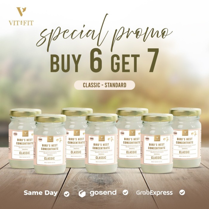 

VITFORFIT - (PROMO BUY 6 GET 7) CLASSIC STANDARD - Minuman Sarang Burung Walet (Birds Nest / Yanwo)