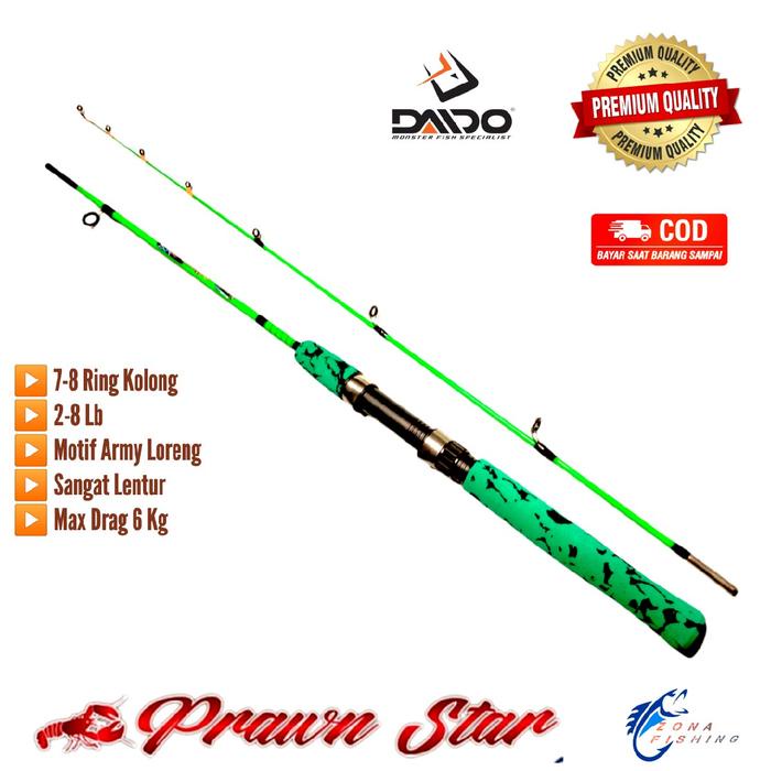Ready Stock Set Joran Udang Daido Prawn Star Lentur Mancing Pancing Microfishing Cod
