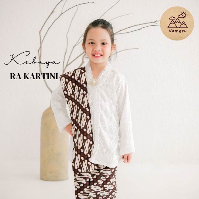 KEBAYA KARTINI ANAK BROKAT PUTIH COSPLAY IBU KARTINI