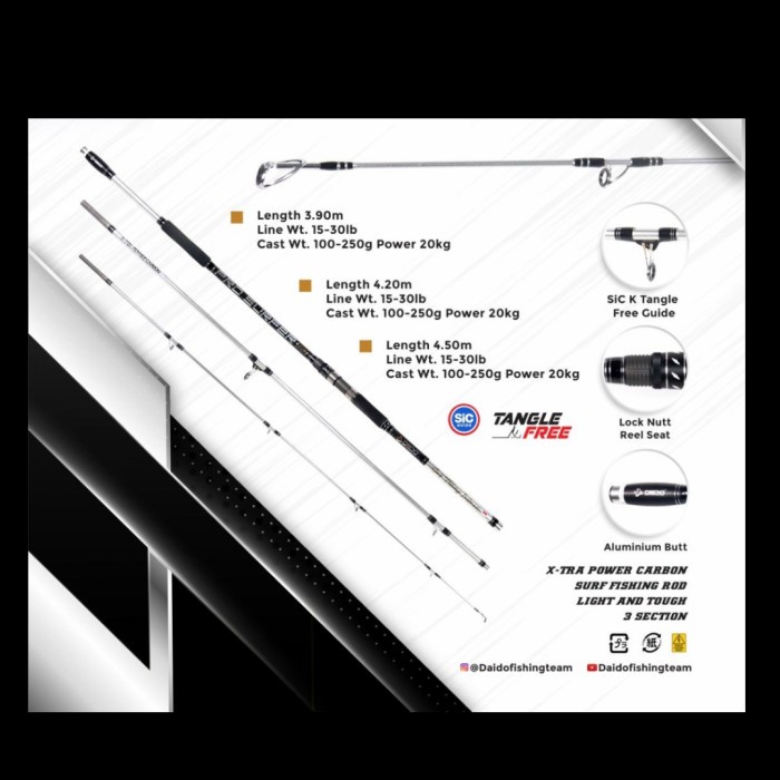 Joran Sambung Iii Daido Pro Surfer Surf Pilihan 390 420 450 #Gratisongkir