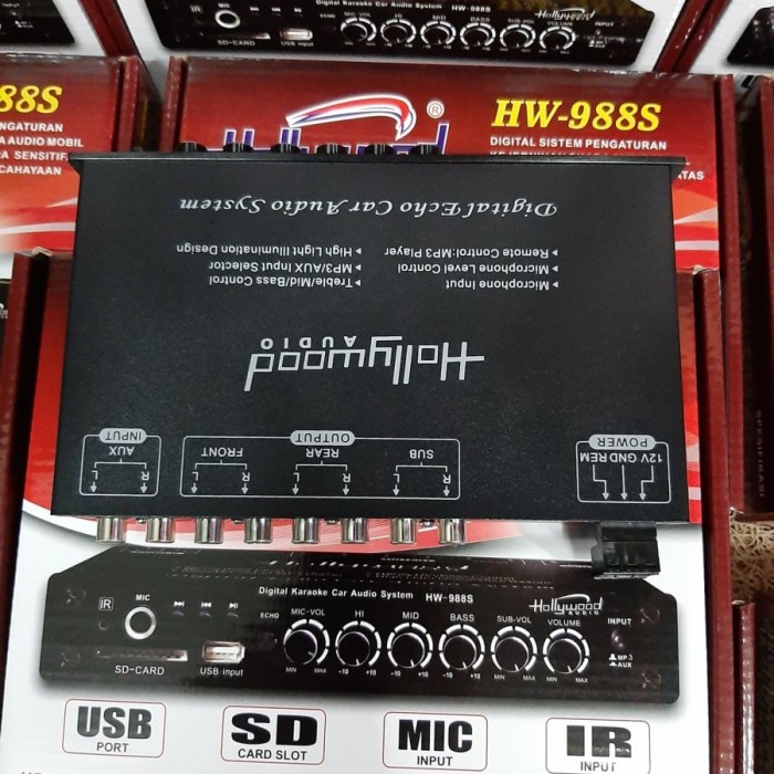 Parametrik Audio Mobil Pre Amplifier Karaoke Usb Equalizer HOLLYWOOD