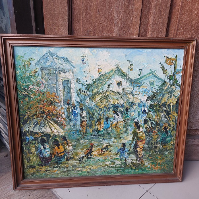 PROMO SPECIAL lukisan pasar tradisional Bali karya pelukis Muklis