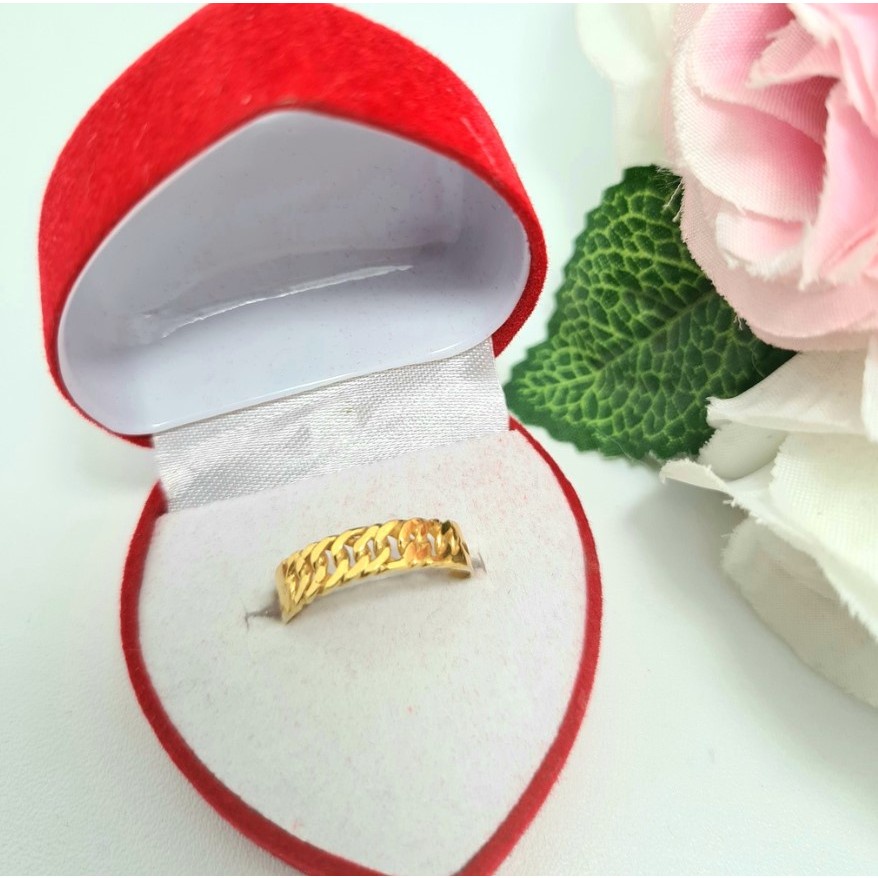 JelitaFash- Cincin Emas Muda Motif Rante 1 Gram Cincin Emas Muda Kadar 375%