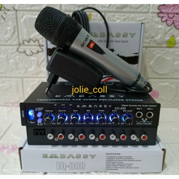 Parametrik Preamp Embassy Eq-888 Bluetooth Free Adaptor Dan Mic
