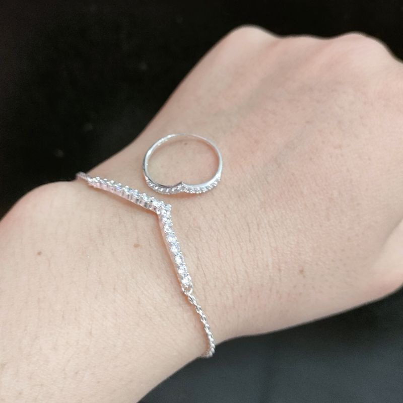 JelitaFash- SET AUREL GELANG & CINCIN PERAK ASLI 925 LAPIS EMAS