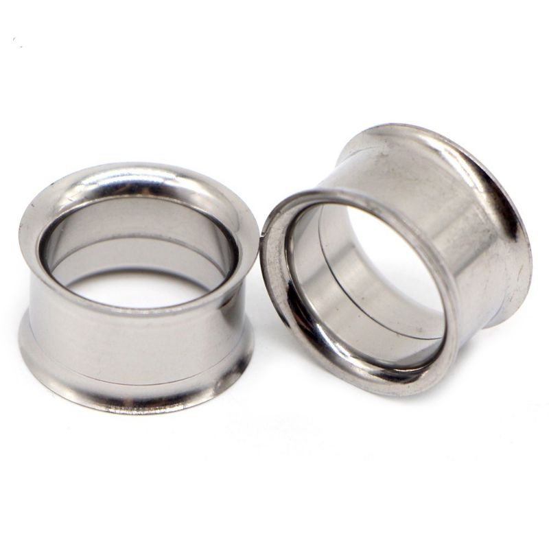 JelitaFash- Piercing EarPlug Tunnel Silver Stainless Steel 4mm - 30mm