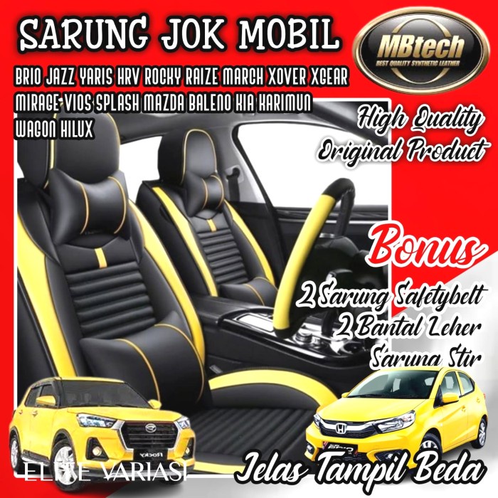 Sarung Jok Mobil Mbtech Brio Agya Rocky Jazz Yaris Ayla Hrv Raize Vios
