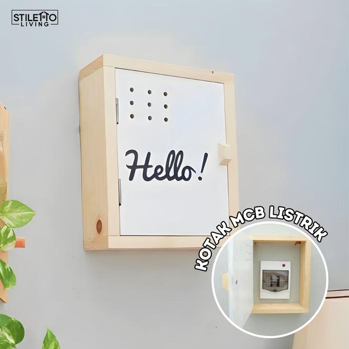 STILETTO - Electric Box SMALL - Tutup/Cover/Boks meteran listrik panel MCB - Kayu jati belanda