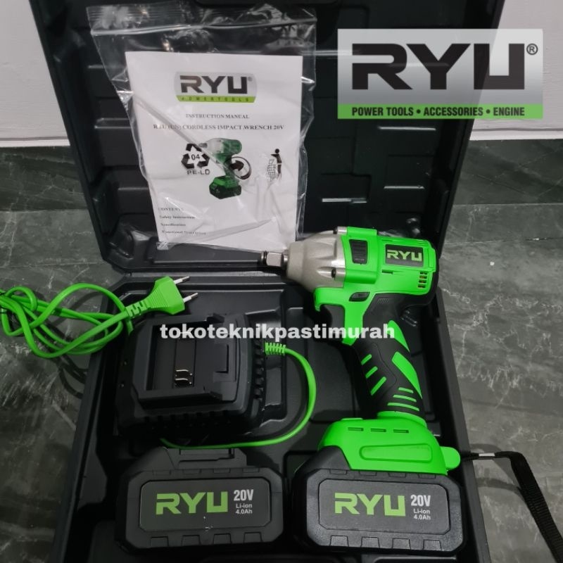 Impact Wrench RYU TEKIRO RCW20V Cordless impek cas baterai rcw 20 rcw20 Buka Baut Ban Mobil Baterai