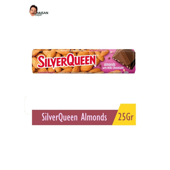 

Silverqueen 22g 1 Box isi 10 pcs almond chocolate cokelat mete Food Snacks
