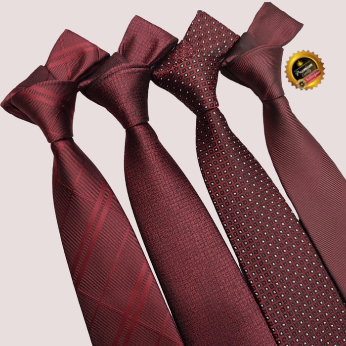 PREMIUM Dasi maroon polos dasi ikat manual dasi kantor pria dasi merah import