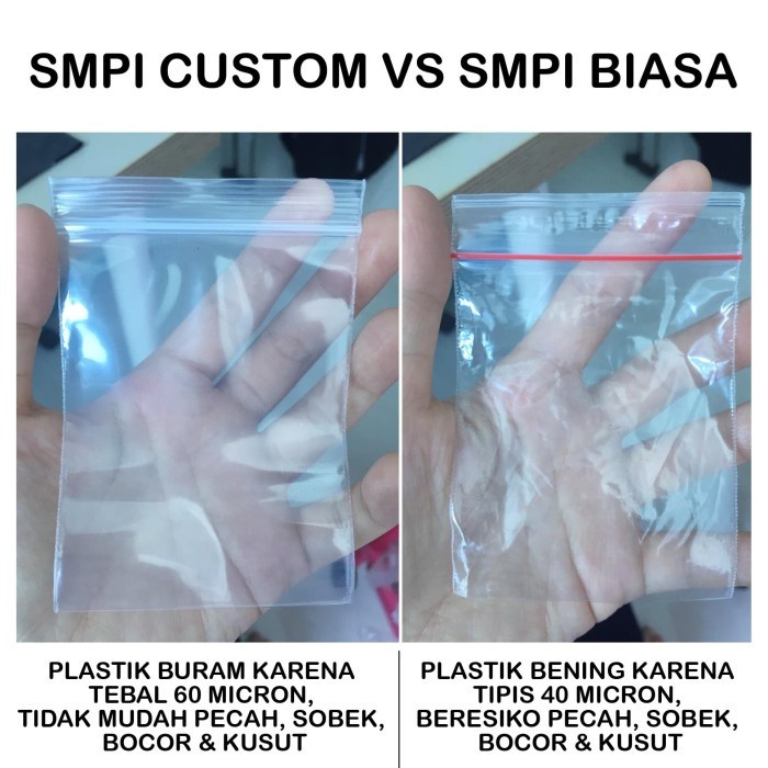 (BestSeller) KLIP PP SMPI CUSTOM 11x20 60 MICRON TEBAL PLASTIK ZIPPER