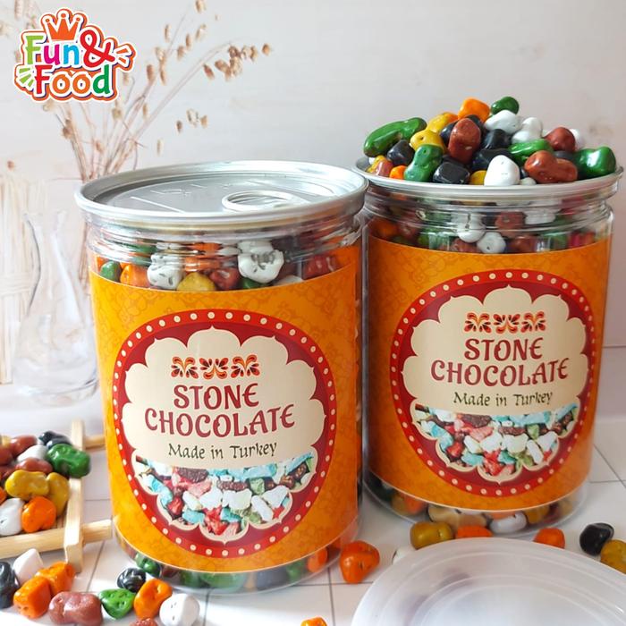 

terbaru !!! stone chocolate turkey choco rock candy kemasan can 500gr ready