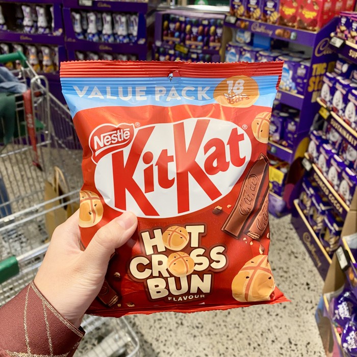 

terbaru !!! kitkat kit kat australia easter hot cross bun sharepack ready