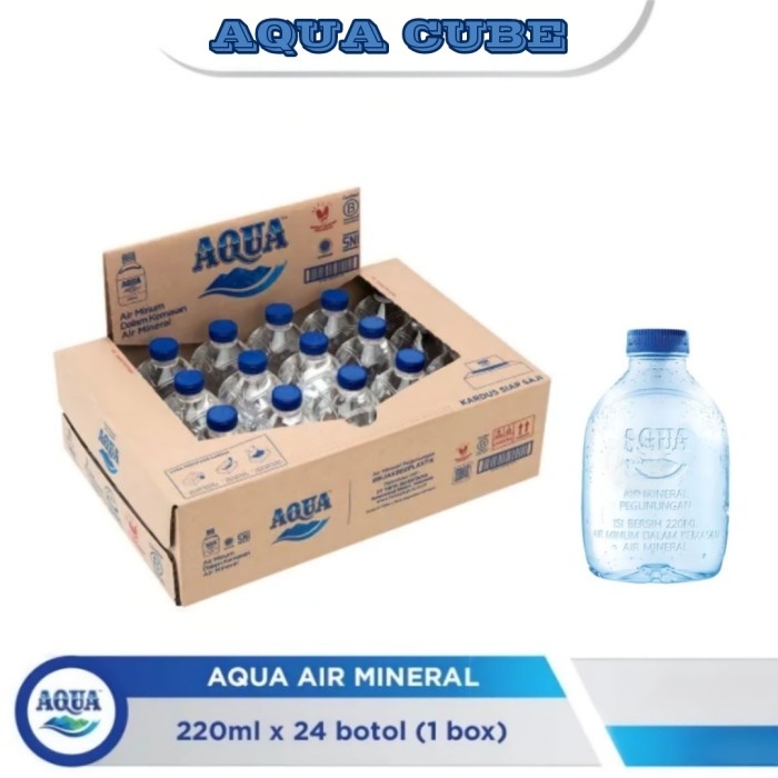 

Promo/ Air Mineral Aqua Cube Botol Mini Pet - 220 Ml (Kemasan Karton)