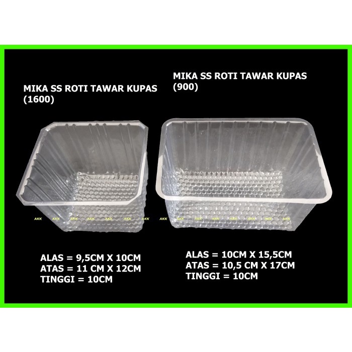 (50 Pcs) Mika Ss Roti Tawar - Mika Roti Tawar Kupas Persegi Panjang Best Seller