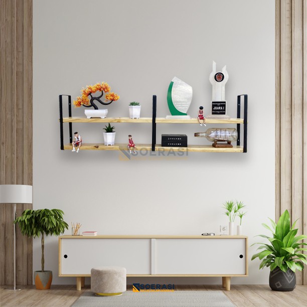 

Promo Tora Rak Dinding 2 Ambalan Kayu Dan Besi Buku Make Up Hiasan Dekorasi Terlaris