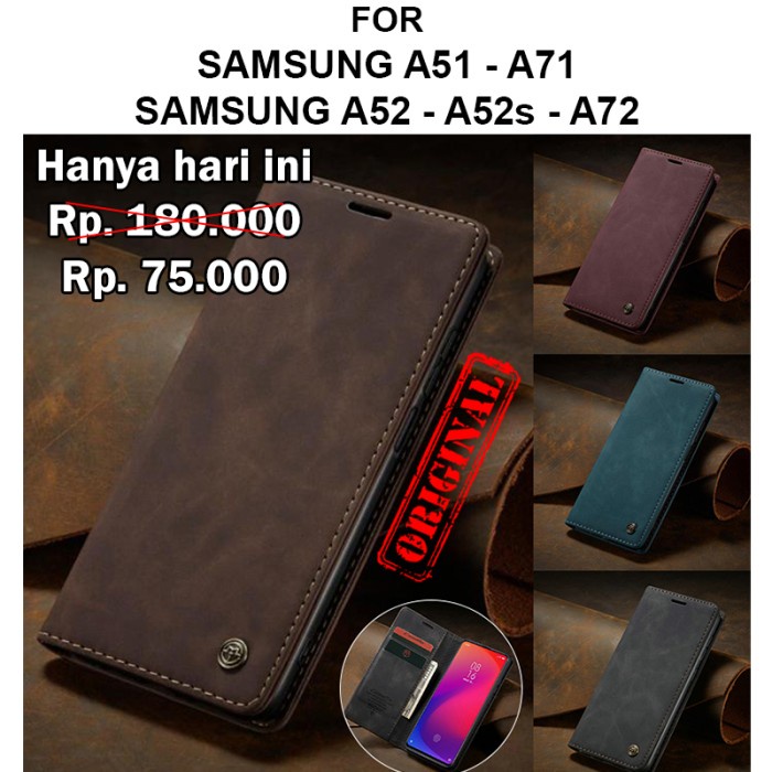 Case Samsung A51 A52 A52s A71 casing leather dompet FLIP COVER