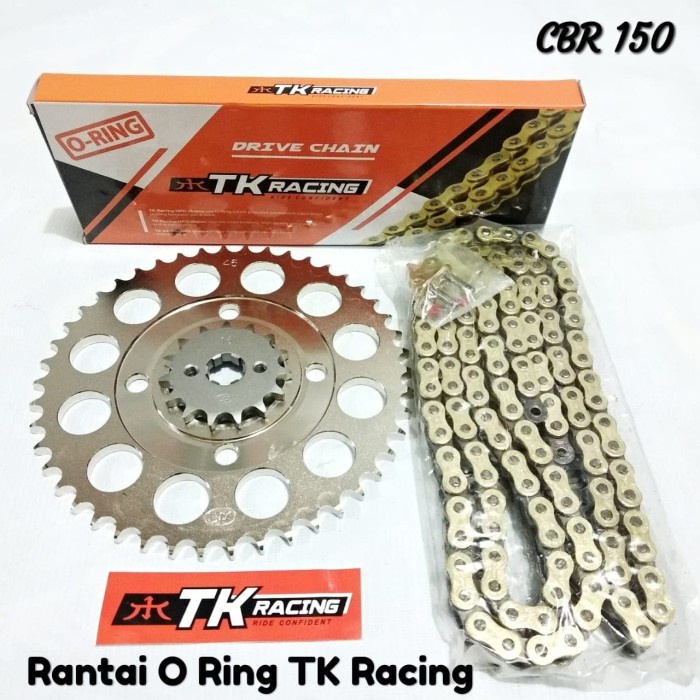 GEAR SET TK RACING CB150R / CBR150 RANTAI O RING GOLD TK RACING 428HPO