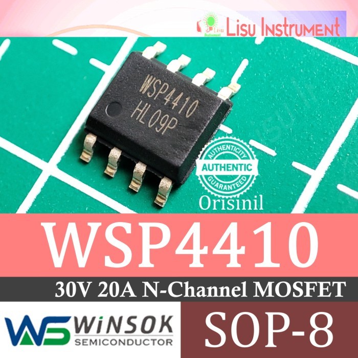 (GoodSeller) WSP4410 30V 20A N-Channel MOSFET 4410 SOP-8 Winsok Semiconductor