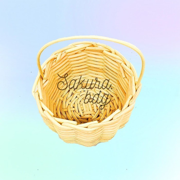 (BestSeller) [K52S] Keranjang rotan kecil imut 9x6 cm telur parcel snack buah
