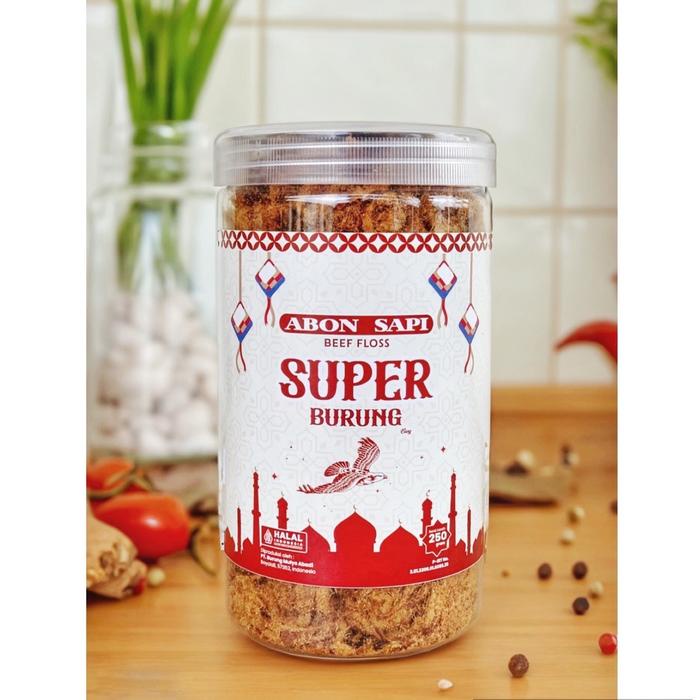

Abon Sapi Super cap Burung Elang Toples 100 200 250 gram Boyolali Dried Snacks abonsapi halal
