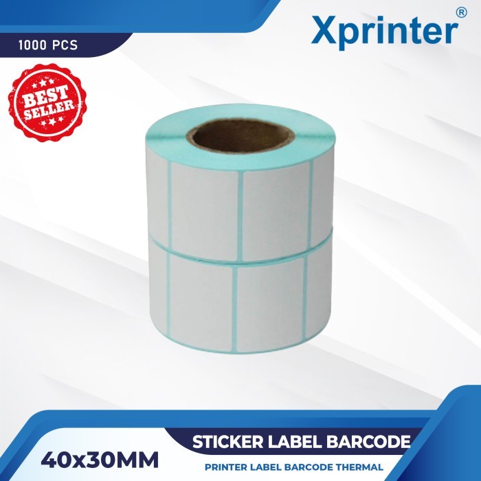 

(BestSeller) Label Barcode 40x30mm Kertas Sticker Direct Thermal isi 1000pcs