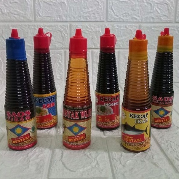 

Paket Hemat isi 6 botol (Minyak Wijen, Saos Rajarasa, Saos Tiram, Kecap Ikan, Kecap Asin, Kecap