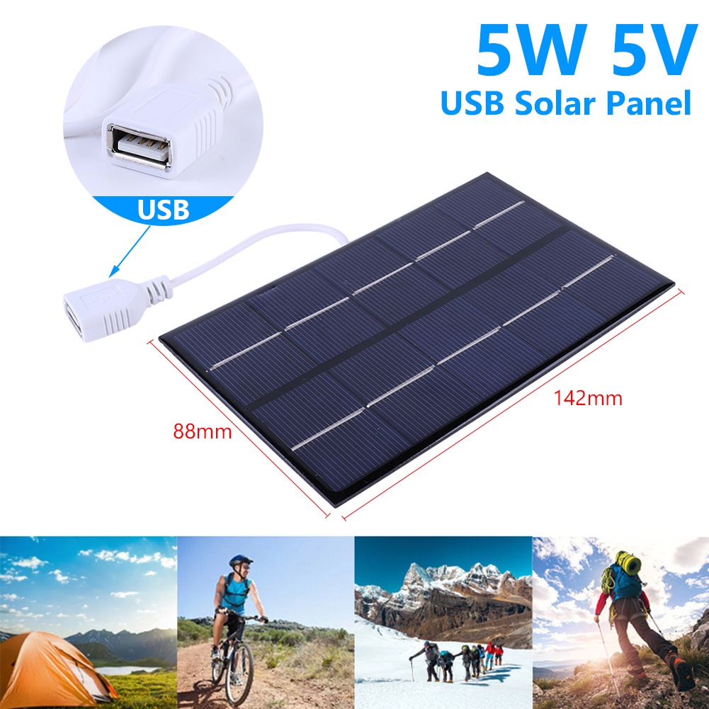 DKSHOP Grosir 5W 5V Solar Cell Panel Polysilicon USB Solar