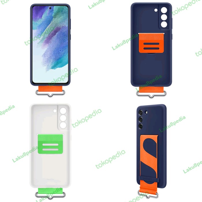 TOP SAMSUNG GALAXY S21 FE ORIGINAL SILICONE COVER STRAP S21FE CASING TALI -
