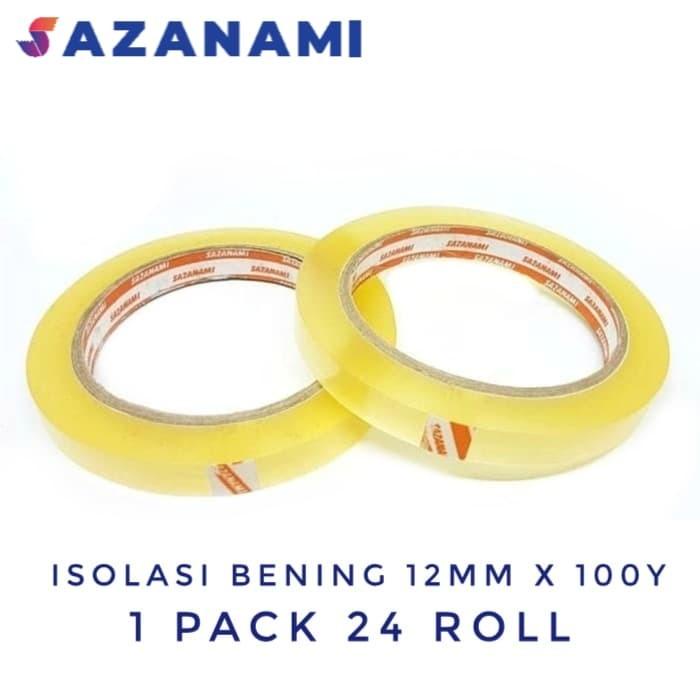 

Viral Isolasi Bening 12Mm X 100Y Sazanami 1/2" Inch Lakban Bening Selotip - 1 Pack 24 Roll Cod
