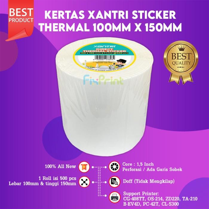 

Barang Terlaris Label Thermal 100X150 500Pcs Kertas Stiker Printer Resi Termal Roll Packing Aman