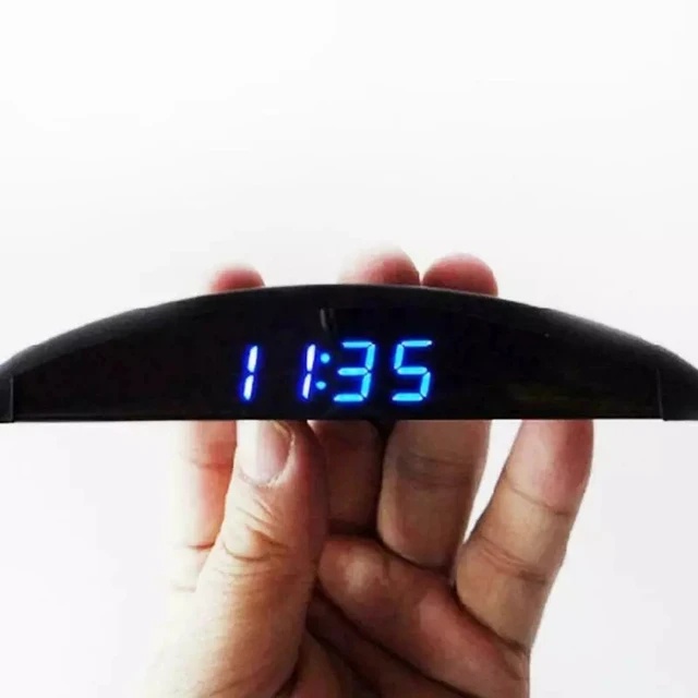 Termometer Voltmeter Jam Mobil Digital LED / Jam termometer layar Digital LED mobil 2In1