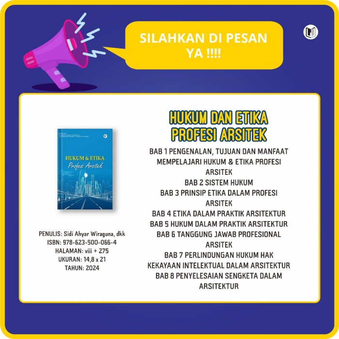 

Ready Stock Hukum Dan Etika Profesi Arsitek Packing Aman